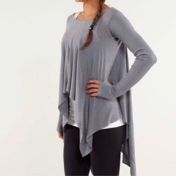 Lululemon Enlightened Pullover Poncho Sweater Gray - Picture 1 of 6